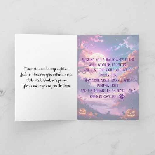 Moderne magische Halloween Kaart (Binnen)