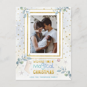 Moderne magische kerstpasta-kleuren briefkaart