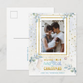 Moderne magische kerstpasta-kleuren briefkaart (Voorkant / Achterkant)