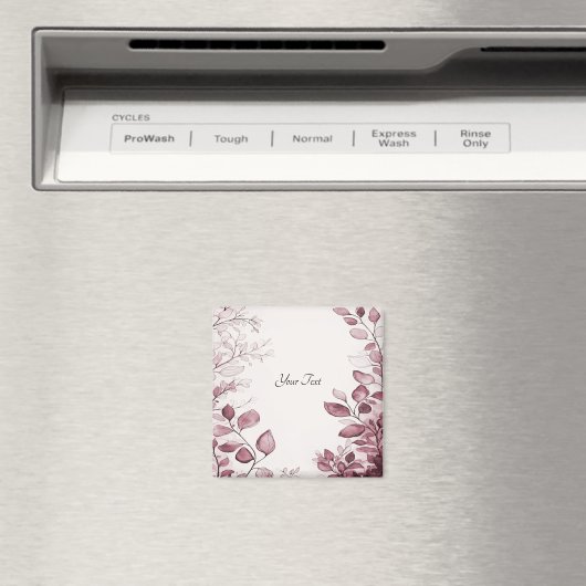 Moderne magneet met rode bladeren (Insitu (Vaatwasser))