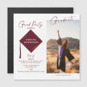 Moderne Magnetische uitnodiging voor foto-Afstudee (Voorkant / Achterkant)