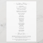 Moderne Magnolia Art Zwart Wit Huwelijksceremonie Programmakaart (Achterkant)