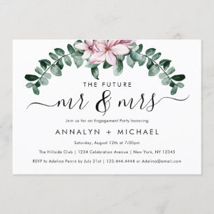 Moderne Magnolia Future Mr. en Mrs. Engagement Par Kaart