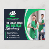 Moderne Maid House Schoonmaak Huishouding Janitori Briefkaart (Voorkant)