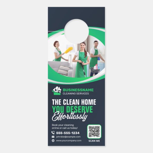 Moderne Maid House Schoonmaak Huishouding Janitori Deurhanger (Voorkant)