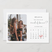 Moderne Maid of Honor voorstel fotokalender Kaart (Voorkant)