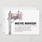 Moderne mailbox Floral Waterverf New Home Moving Aankondiging (Voorkant)