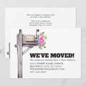 Moderne mailbox Floral Waterverf New Home Moving Aankondiging (Voorkant / Achterkant)