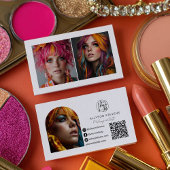 Moderne make-up 3 foto Social Media Logo qr code Visitekaartje
