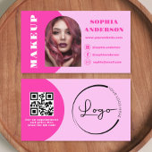 Moderne Make-up Arch Hot Roze Foto Logo Visitekaartje