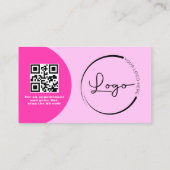 Moderne Make-up Arch Hot Roze Foto Logo Visitekaartje (Achterkant)