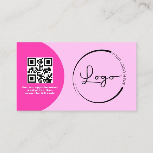Moderne Make-up Arch Hot Roze Foto Logo Visitekaartje (Achterkant)
