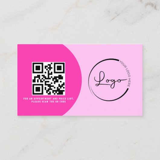 Moderne Make-up Arch Hot Roze Foto Logo Visitekaartje (Achterkant)
