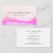 Moderne make-up artiest Abstracte Waterverf magent Visitekaartje (Voorkant / Achterkant)