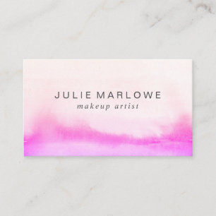 Moderne make-up artiest Abstracte Waterverf magent Visitekaartje