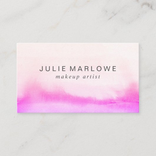 Moderne make-up artiest Abstracte Waterverf magent Visitekaartje (Voorkant)