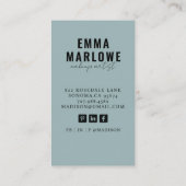 Moderne make-up artiest Dusty Blue Green Visitekaartje (Achterkant)