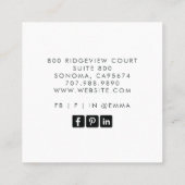 Moderne Make-up Artiest Grunge Blauw Grijs Textuur Vierkante Visitekaartje (Achterkant)