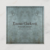 Moderne Make-up Artiest Grunge Blauw Grijs Textuur Vierkante Visitekaartje (Voorkant)