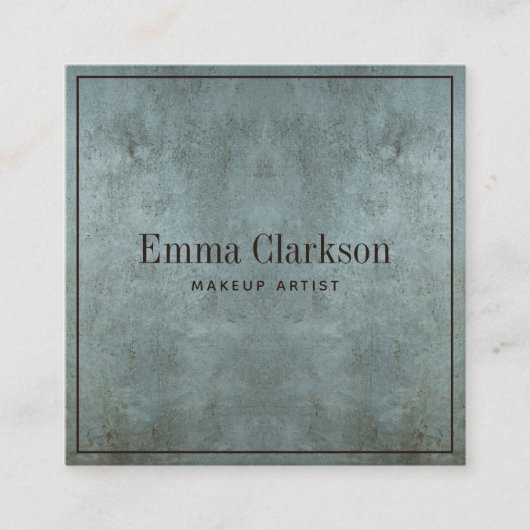 Moderne Make-up Artiest Grunge Blauw Grijs Textuur Vierkante Visitekaartje (Voorkant)