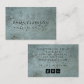 Moderne make-up artiest Grunge blauw grijs Visitekaartje (Voorkant / Achterkant)