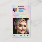 Moderne Make-up Artiest Instagram Holografisch Visitekaartje (Voorkant)