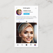 Moderne Make-up Artiest Instagram Monogram Visitekaartje (Voorkant)