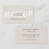 Moderne make-up artiest licht bruin visitekaartje (Voorkant / Achterkant)