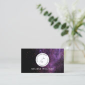 Moderne make-up artiest minimalistische cirkel gez visitekaartje (Staand voorkant)