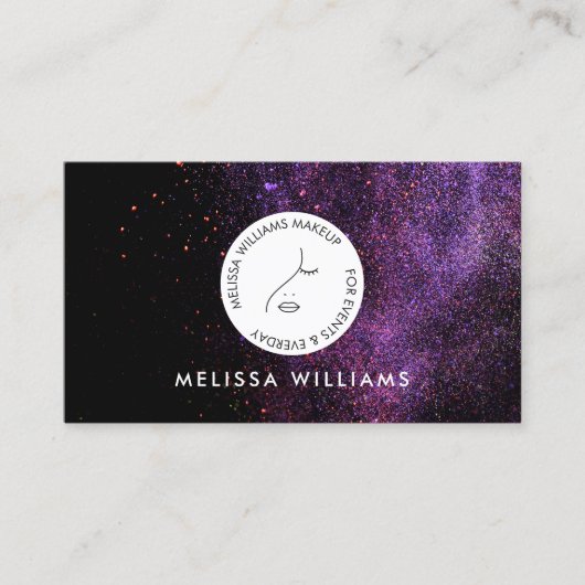 Moderne make-up artiest minimalistische cirkel gez visitekaartje (Voorkant)