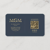 Moderne Make-up Artiest Monogram Elegant Blauw Visitekaartje (Achterkant)