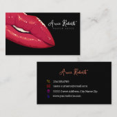 Moderne make-up artiest rode lippen visitekaartje (Voorkant / Achterkant)
