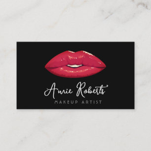 Moderne make-up artiest rode lippen visitekaartje