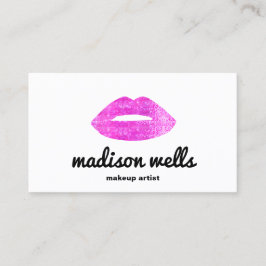 Moderne Make-up Artiest Roze Sequin Lippen Visitekaartje