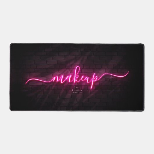 Moderne make-up artiest schoonheid monogram neon r bureaumat (Voorkant)