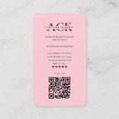 Moderne make-up artiest schoonheid salon roze mono visitekaartje (Achterkant)