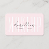 Moderne make-up artiest wimpers brows monogram roz visitekaartje (Voorkant)