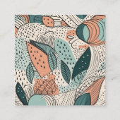 Moderne make-up artiest zalm groen Abstracte vorme Vierkante Visitekaartje (Achterkant)