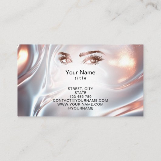 Moderne make-up Artis wimpers Roos goud opaal Contactkaartje (Achterkant)