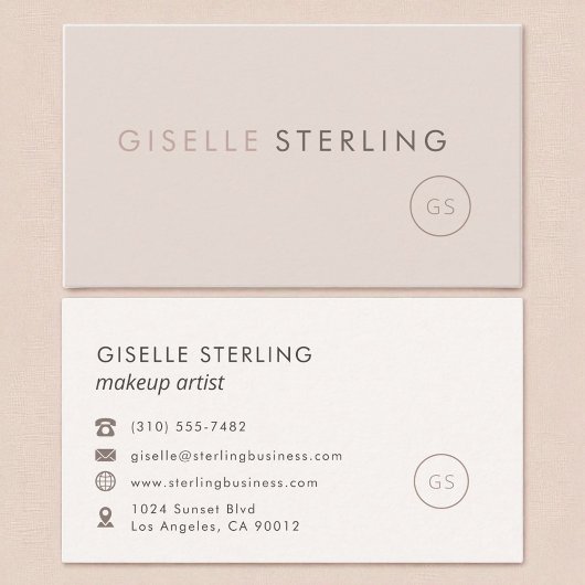 Moderne make-up artist blush roze minimalistische visitekaartje