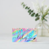 Moderne Make-up Artist Eyes Lashes Holografische B Visitekaartje (Staand voorkant)