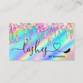 Moderne Make-up Artist Eyes Lashes Holografische B Visitekaartje (Voorkant)