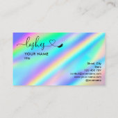 Moderne Make-up Artist Eyes Lashes Holographic Visitekaartje (Achterkant)