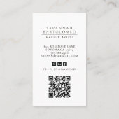 Moderne make-up artist Foto QR Code Social Media Visitekaartje (Achterkant)