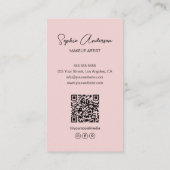 Moderne make-up artist foto roze visitekaartje (Achterkant)