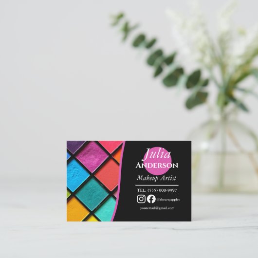 moderne make-up artist MUA foto kleine bedrijven Visitekaartje (Staand voorkant)