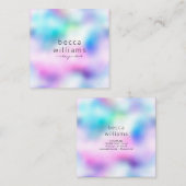 Moderne make-up artist pastel regenboog vierkante visitekaartje (Voorkant / Achterkant)