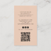 Moderne Make-up Artist Professionele Foto Peach Ro Visitekaartje (Achterkant)