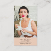 Moderne Make-up Artist Professionele Foto Peach Ro Visitekaartje (Voorkant)