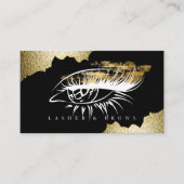 Moderne make-up artist zwart en goud visitekaartje (Voorkant)